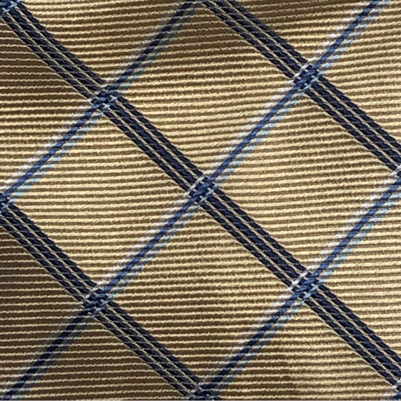 Chaps Yellow and Blues Plaid Silk Tie - Picture 13 of 15